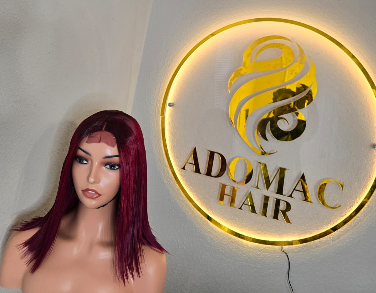 12" 2by6 SDD Vietnamese Bone Straight Human Hair Burgundy Glueless wig - Affordable Luxury for Ladies
