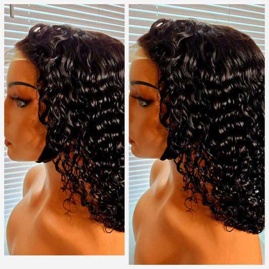 14" 5by5 PIXIE CURLS Human Hair Natural colour Glueless wig - Affordable Luxury for Ladies