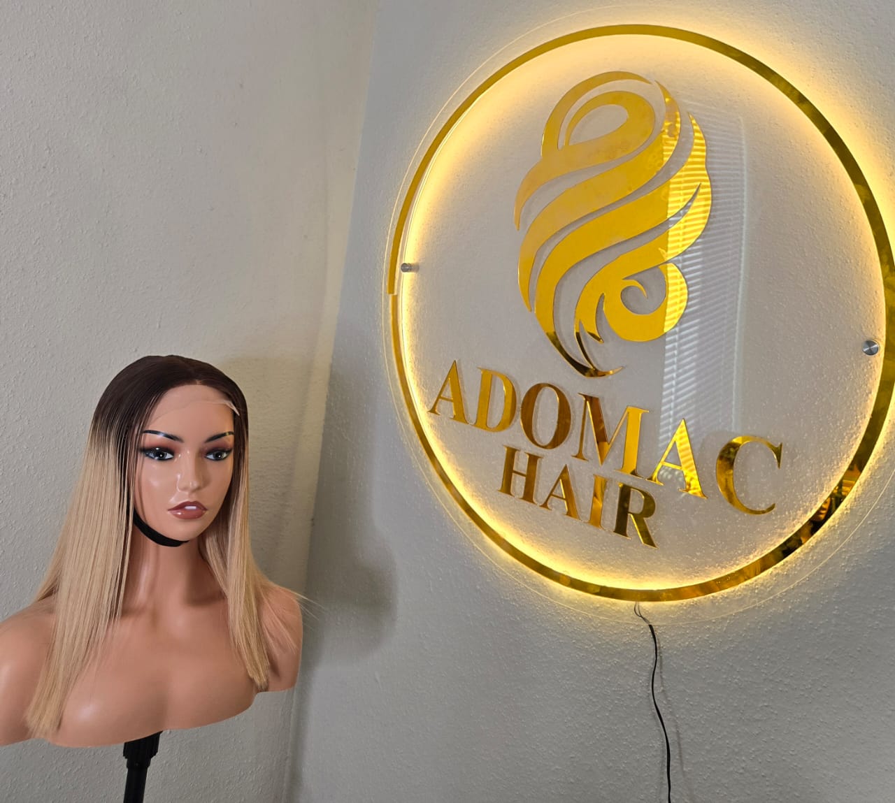 14" 5by5 SDD Vietnamese Bone Straight Human Hair Blonde Tone Colour Glueless wig - Affordable Luxury for Ladies