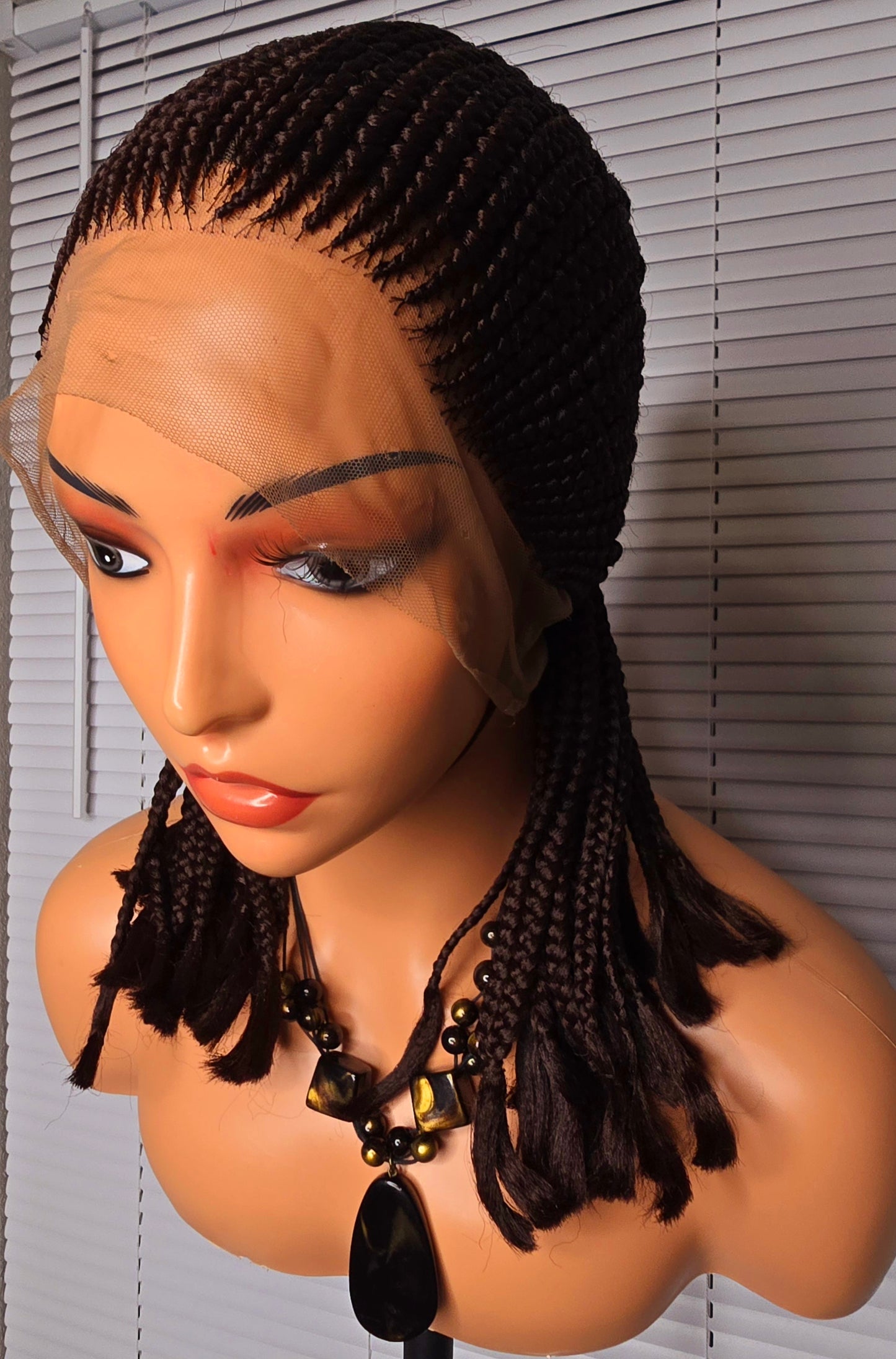 Brown 360 full lace Braided Wig 024 - Luxury Braided Wig Style with Easy Styling & Comfortable Design for a Distinctive Look