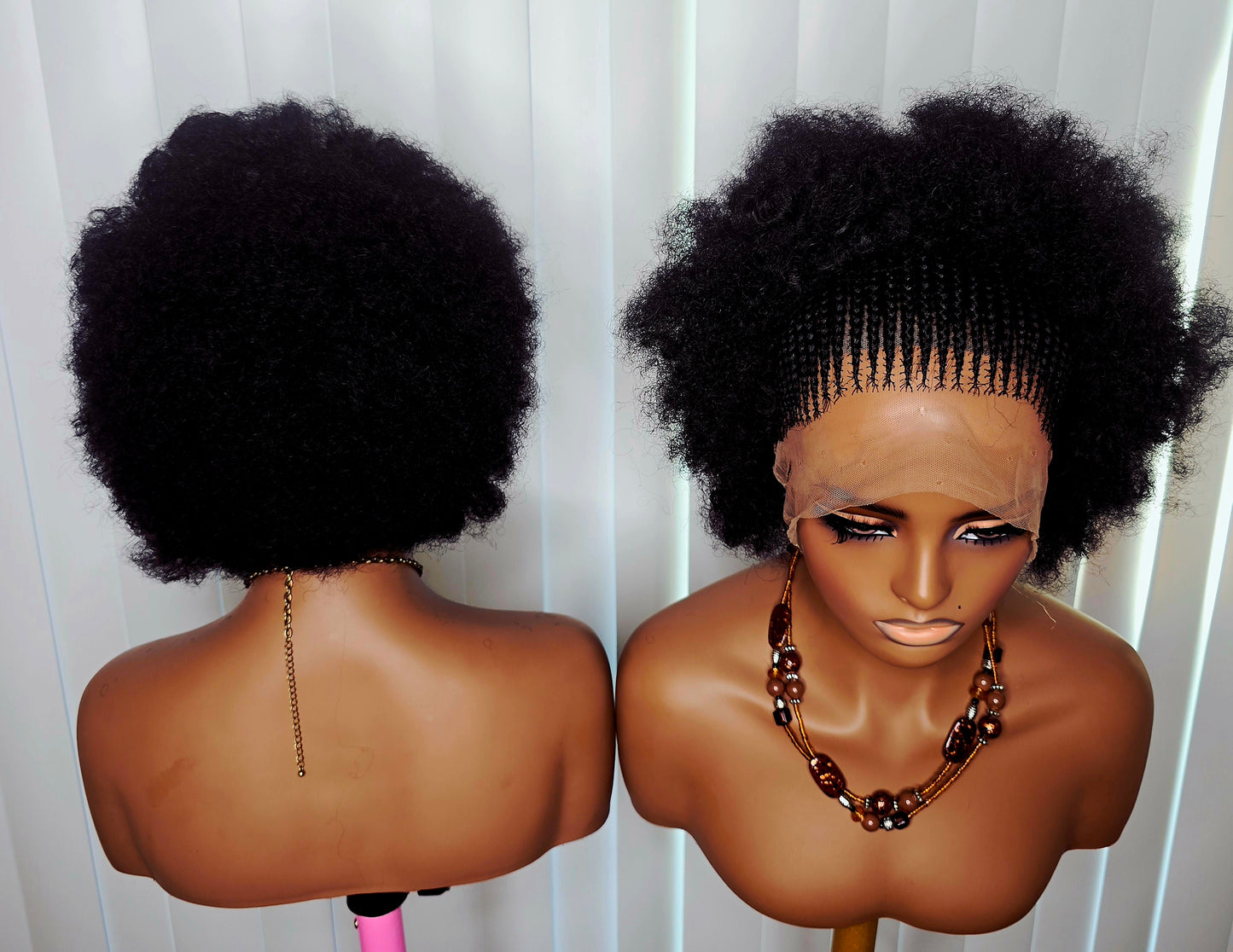 Two Steps Ghana Weaving Synthetic Braided Wig for Unisex Easy Styling Natural Look Comfortable Wear Synthetic Material Ghana Weaving Design