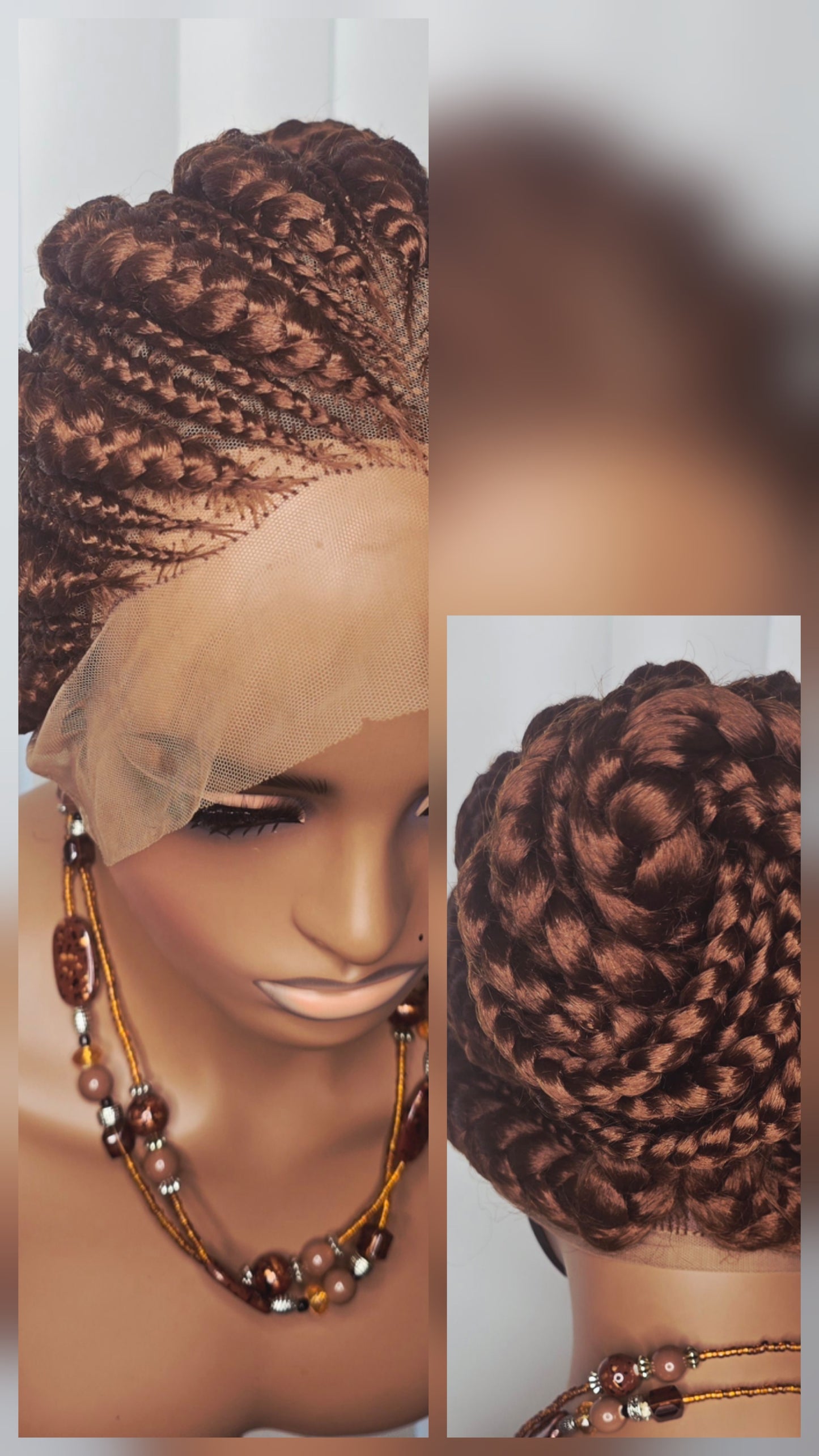 Brown Ponytail Synthetic Braided Wig for Classic Ladies with Natural Look Comfortable Fit Unisex Versatile and Easy to Maintain