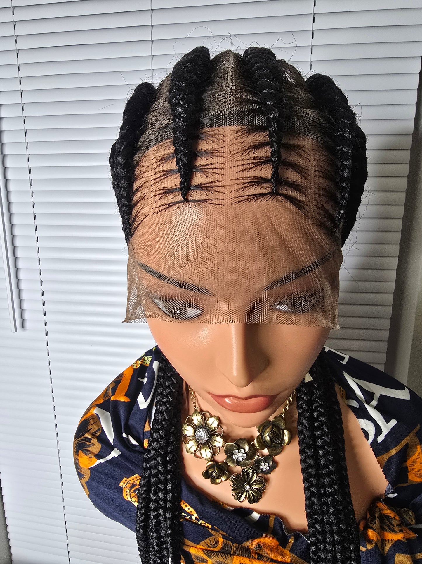 Black 36inches 360 full lace Braided Wig 022 - Braided Wig Style with Easy Styling & Comfortable Design for a Distinctive Look