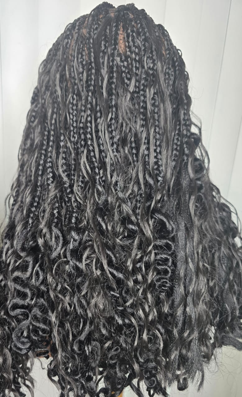 Chic Short Boho Braided Wig for Classic Ladies