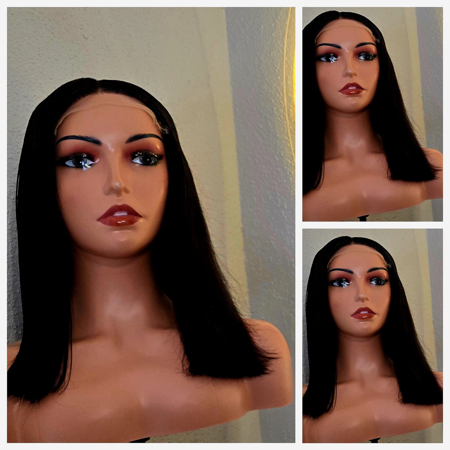 14" 5by5 SDD Straight Human Hair Natural Colour  Glueless wig  - Affordable Luxury for Ladies