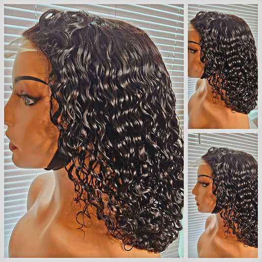 14" 5by5 PIXIE CURLS Human Hair Natural colour  Glueless wig  - Affordable Luxury for Ladies
