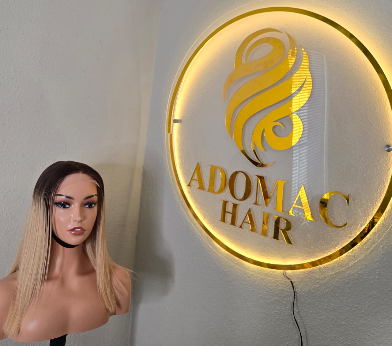 14" 5by5 SDD Vietnamese Bone Straight Human Hair Blonde Tone Colour  Glueless wig  - Affordable Luxury for Ladies