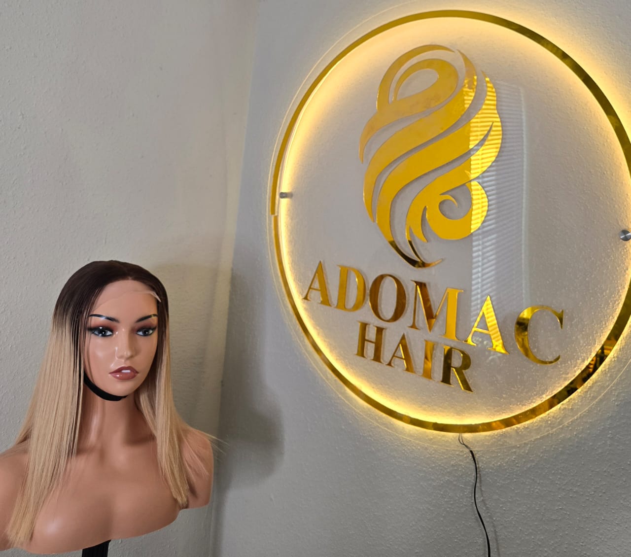 14" 5by5 SDD Vietnamese Bone Straight Human Hair Blonde Tone Colour  Glueless wig  - Affordable Luxury for Ladies