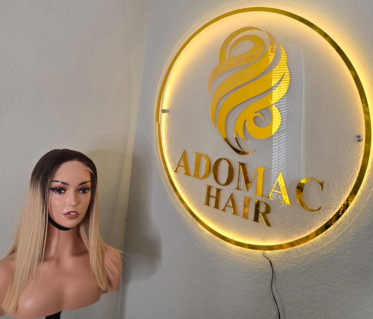 14" 5by5 SDD Vietnamese Bone Straight Human Hair Blonde Tone Colour  Glueless wig  - Affordable Luxury for Ladies