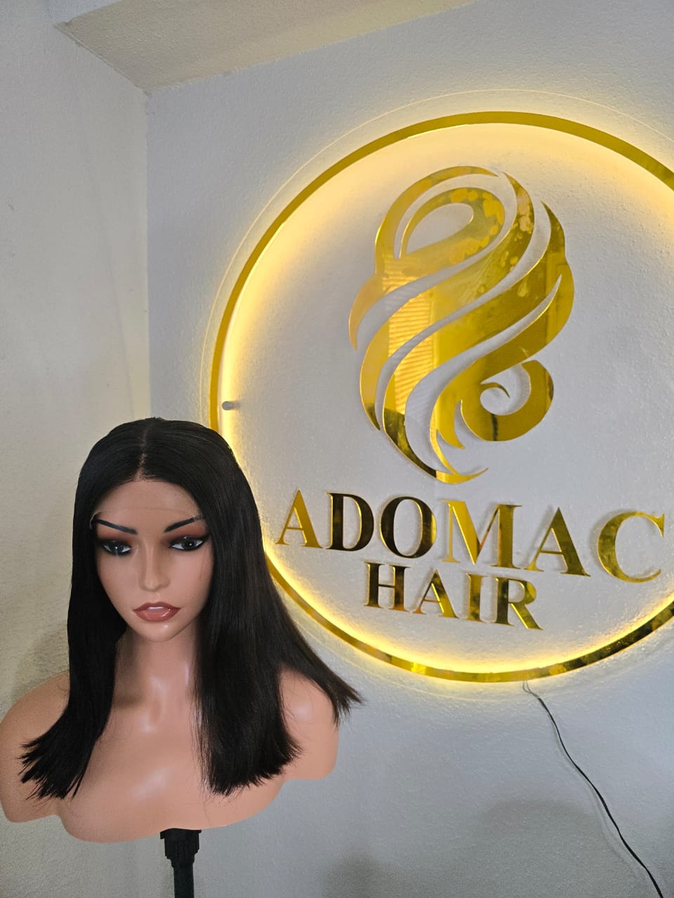 14" 5by5 SDD Straight Human Hair Natural Colour  Glueless wig  - Affordable Luxury for Ladies