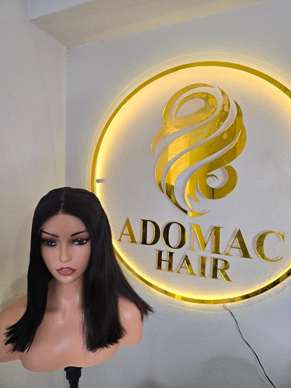 14" 5by5 SDD Straight Human Hair Natural Colour  Glueless wig  - Affordable Luxury for Ladies