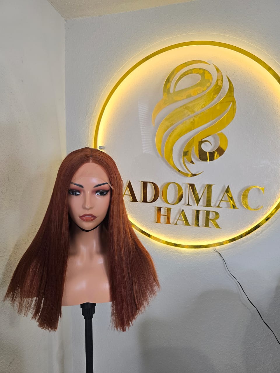 18" 5by5 SDD Vietmanese Bone Straight Human Hair Brown Colour  Glueless wig  - Affordable Luxury for Ladies