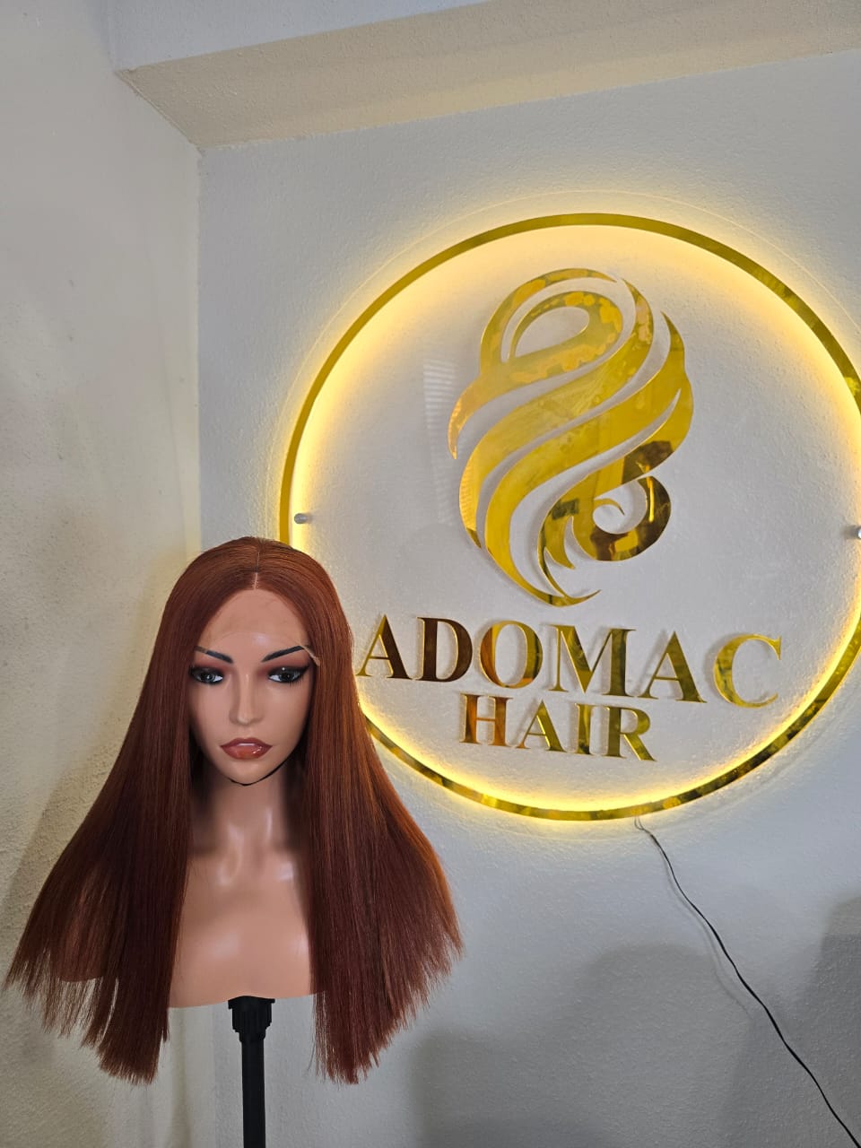 18" 5by5 SDD Vietmanese Bone Straight Human Hair Brown Colour  Glueless wig  - Affordable Luxury for Ladies