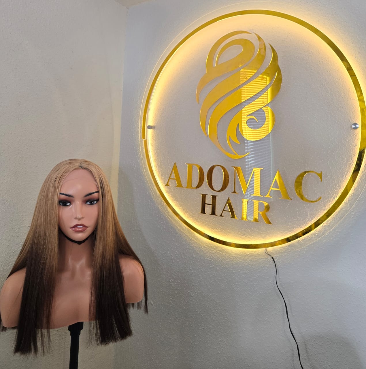 18" Blonde Tone 5by5 Vietnamese Closure glueless wig Bone Straight 300grams- Affordable luxury wig for Ladies