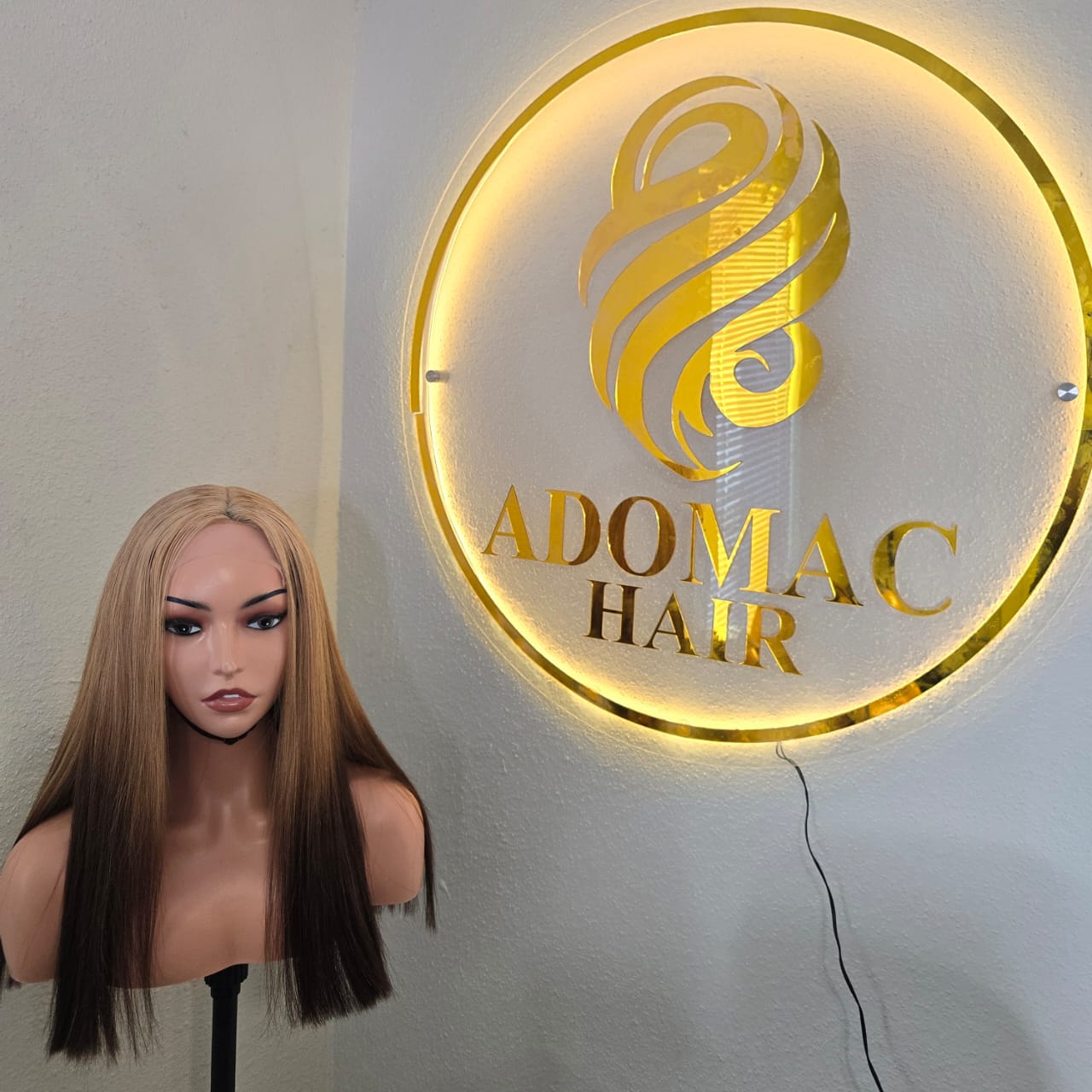 18" Blonde Tone 5by5 Vietnamese Closure glueless wig Bone Straight 300grams- Affordable luxury wig for Ladies