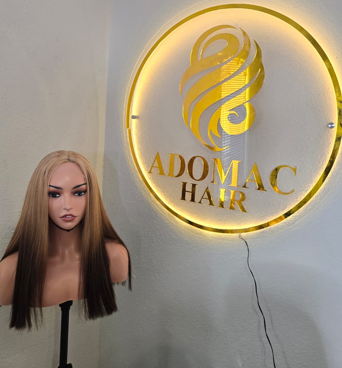 18" Blonde Tone 5by5 Vietnamese Closure glueless wig Bone Straight 300grams- Affordable luxury wig for Ladies