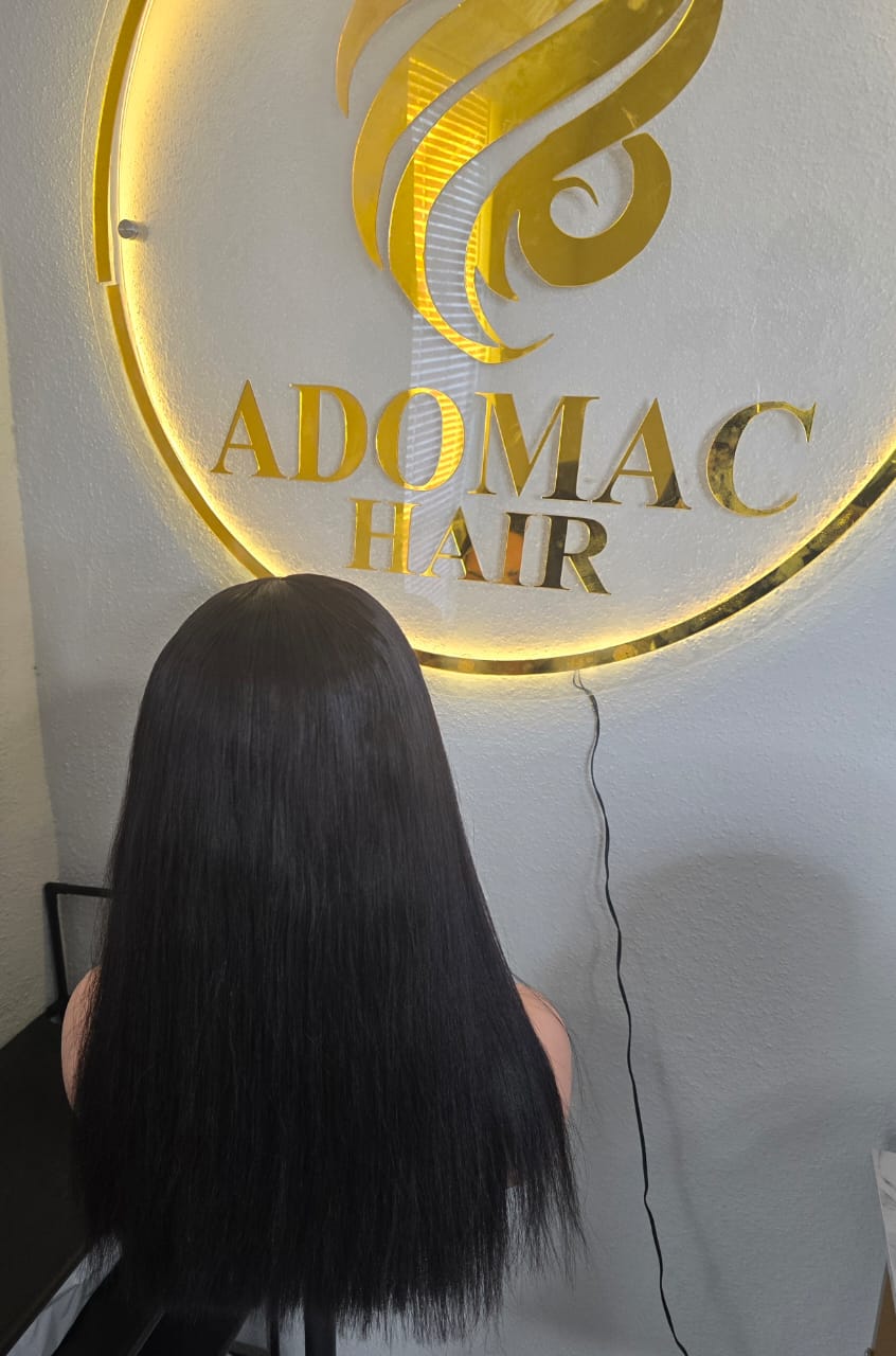18" 5by5 SDD Bone Straight Human Hair Natural Colour  Glueless wig  - Affordable Luxury for Ladies