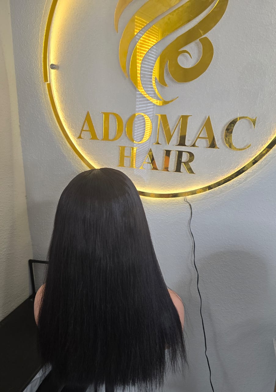 18" 5by5 SDD Bone Straight Human Hair Natural Colour  Glueless wig  - Affordable Luxury for Ladies