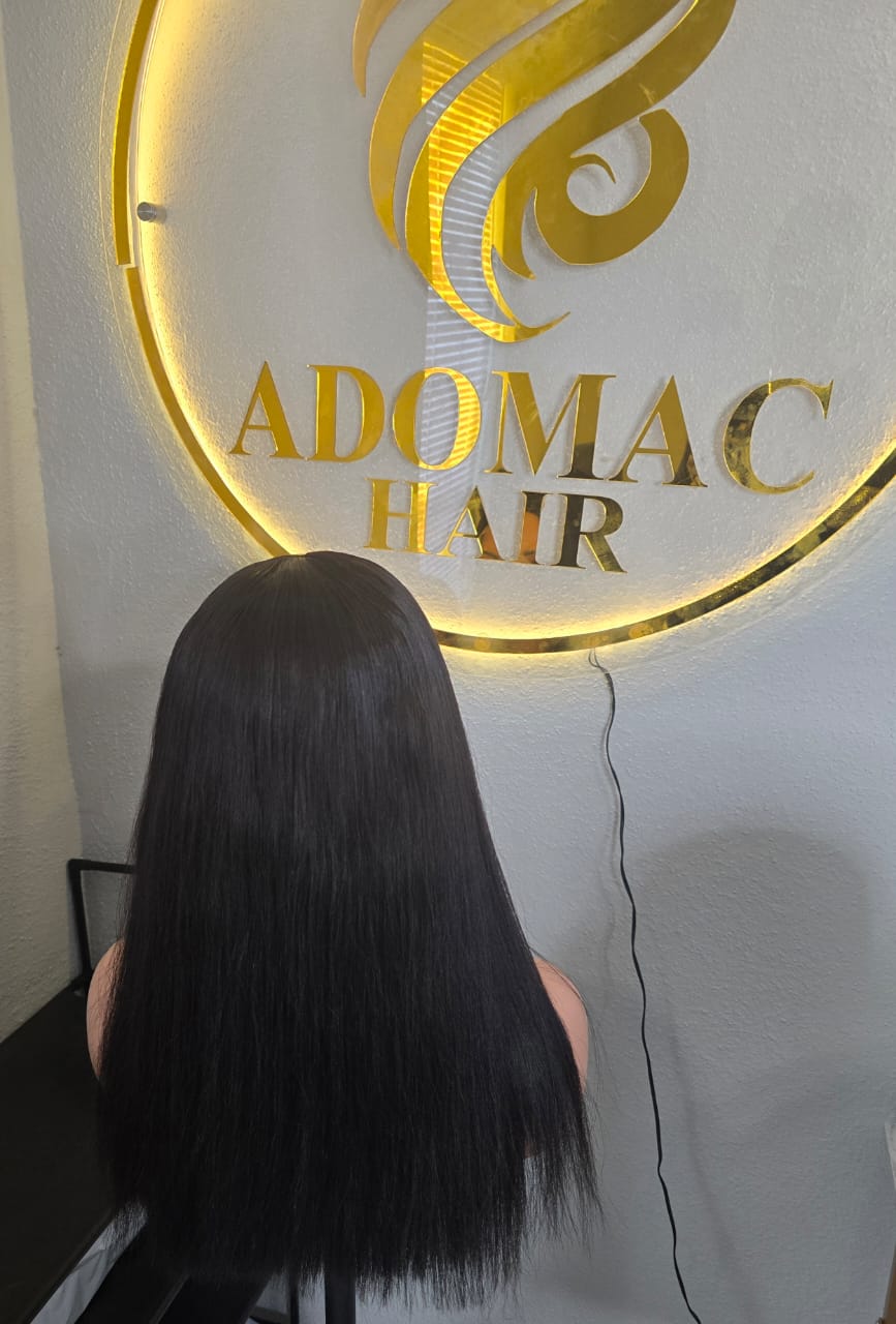 18" 5by5 SDD Bone Straight Human Hair Natural Colour  Glueless wig  - Affordable Luxury for Ladies