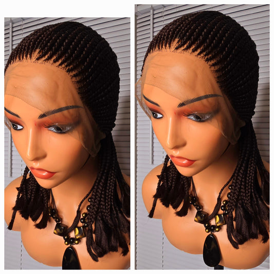 Brown 360 full lace Braided Wig 024 - Luxury Braided Wig Style with Easy Styling & Comfortable Design for a Distinctive Look