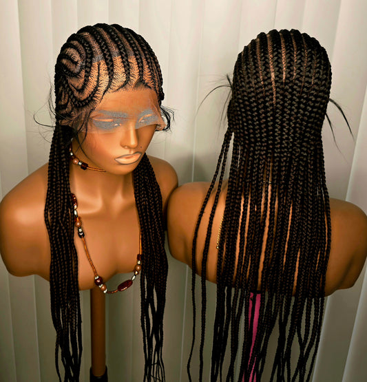 Brown Cornrows Synthetic Braided Wig for Classic Aides with Natural Look and Durable Braids Unisex Comfortable and Manageable
