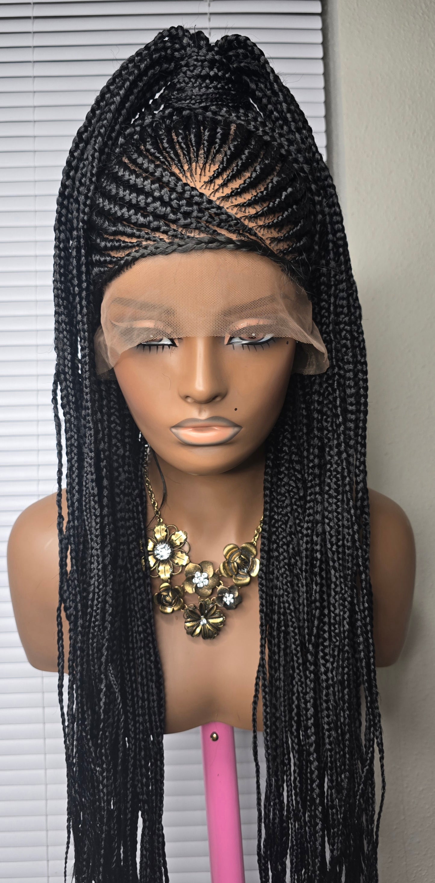 Black 36inches synthetic  Braided wig Ponytail Style for Classic Ladies