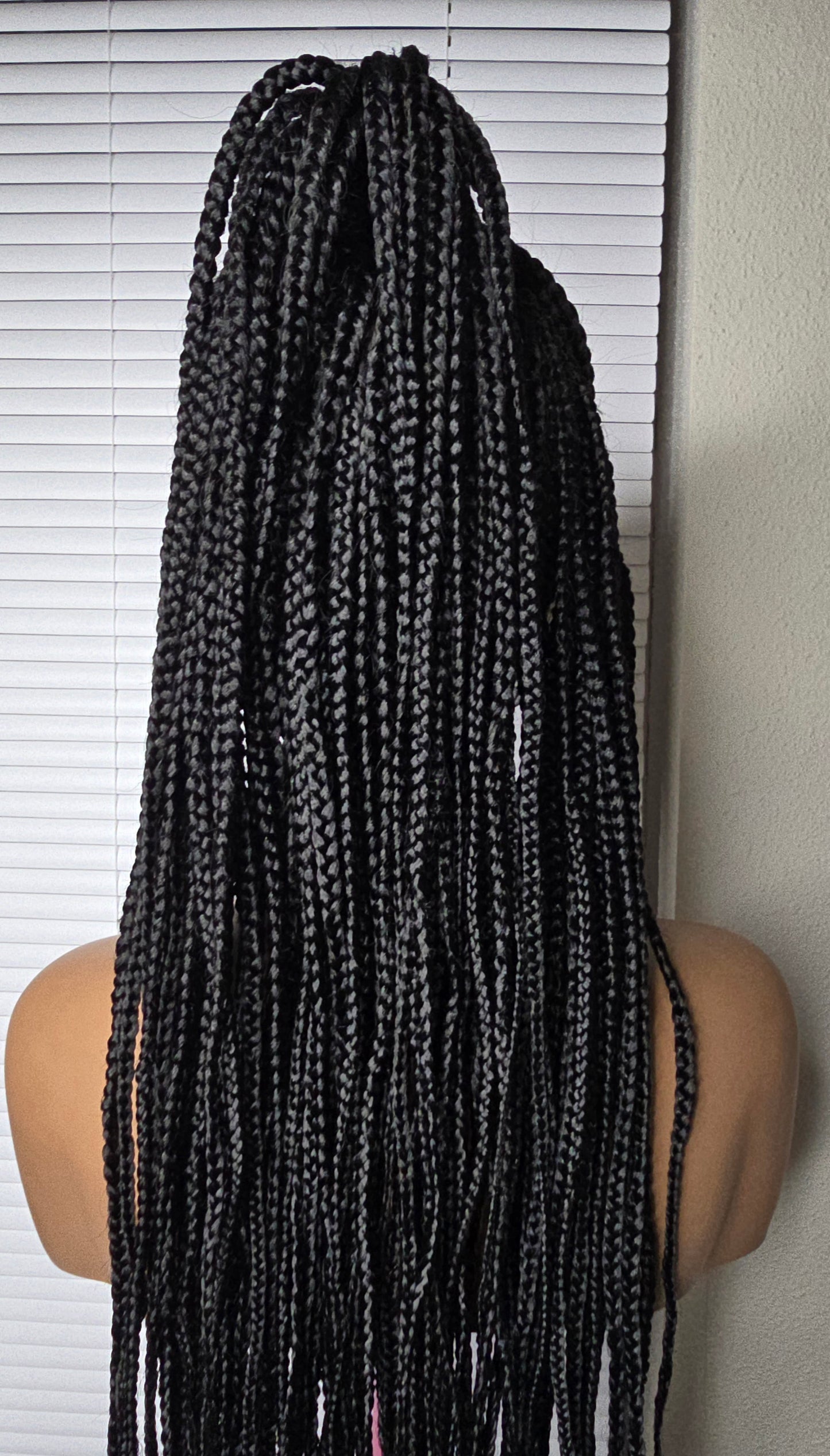 Black 36inches synthetic  Braided wig Ponytail Style for Classic Ladies