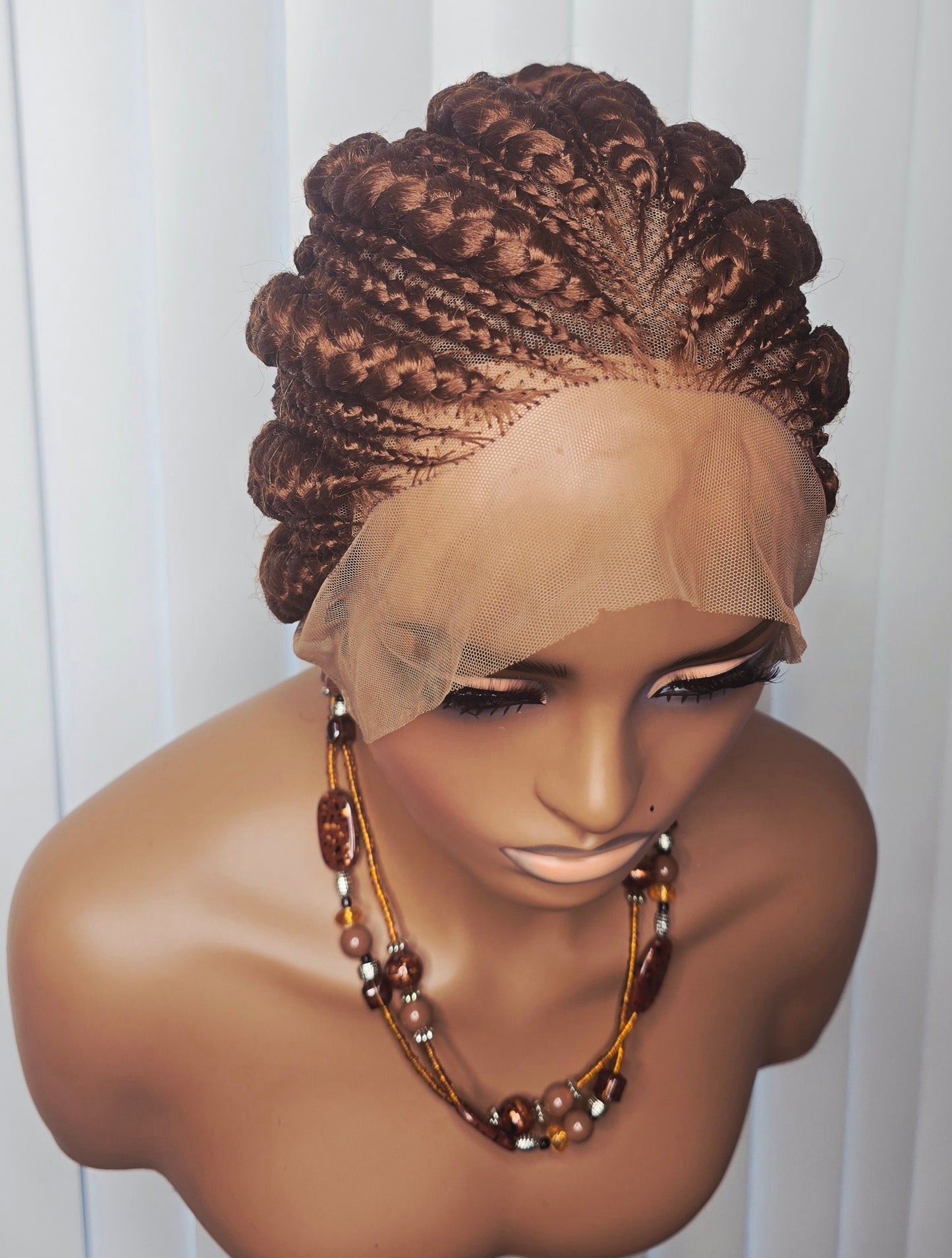 Brown Ponytail Synthetic Braided Wig for Classic Ladies with Natural Look Comfortable Fit Unisex Versatile and Easy to Maintain