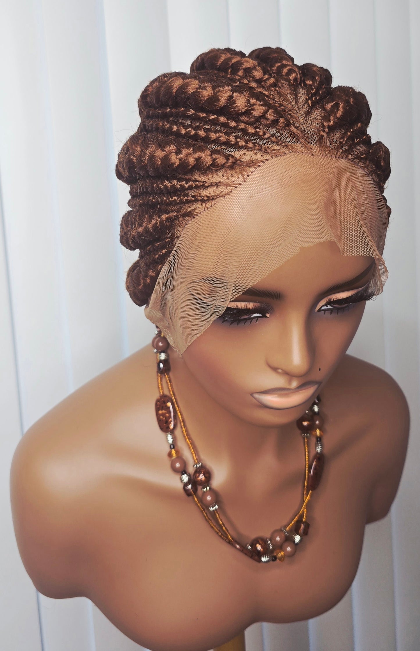 Brown Ponytail Synthetic Braided Wig for Classic Ladies with Natural Look Comfortable Fit Unisex Versatile and Easy to Maintain