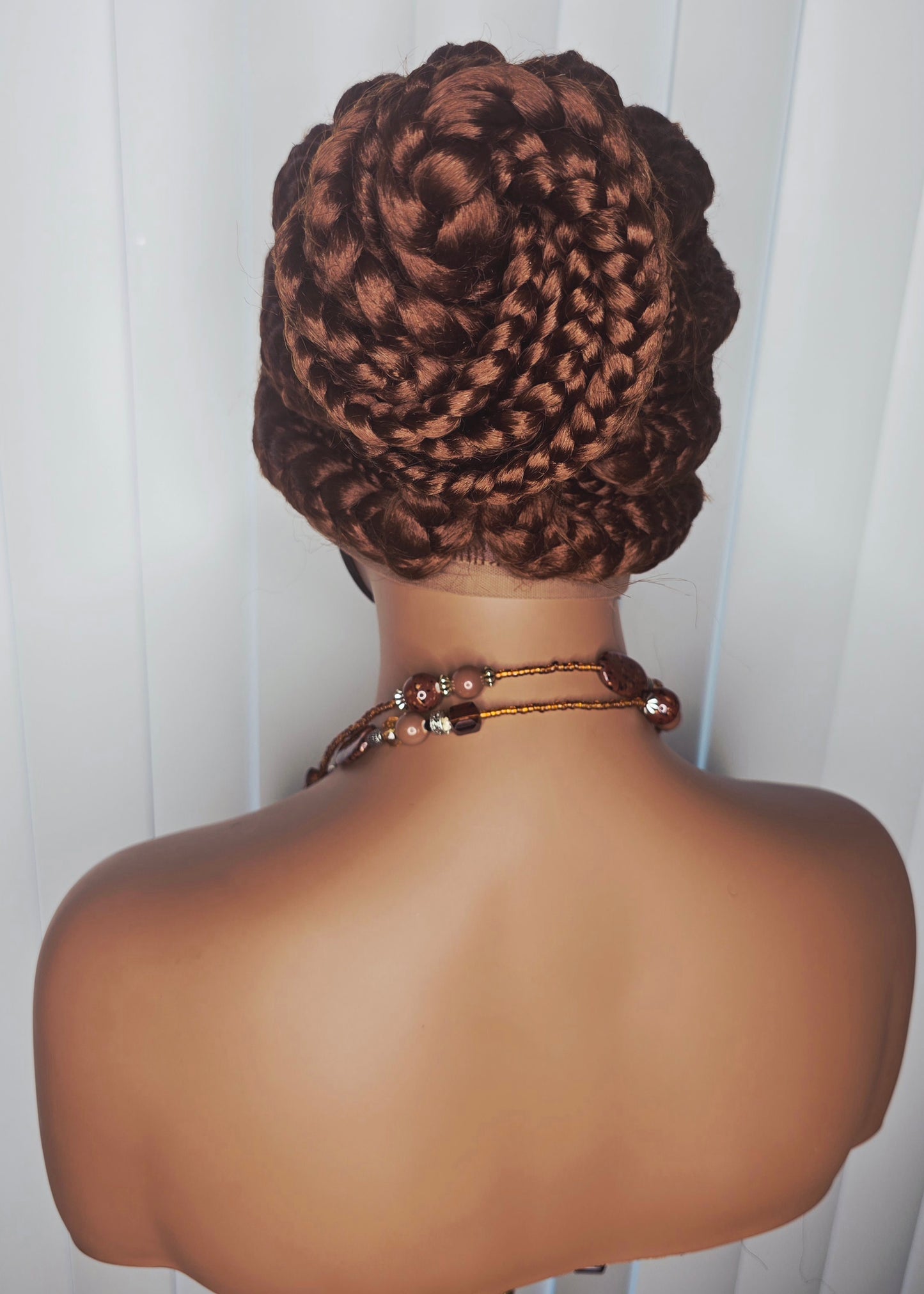 Brown Ponytail Synthetic Braided Wig for Classic Ladies with Natural Look Comfortable Fit Unisex Versatile and Easy to Maintain
