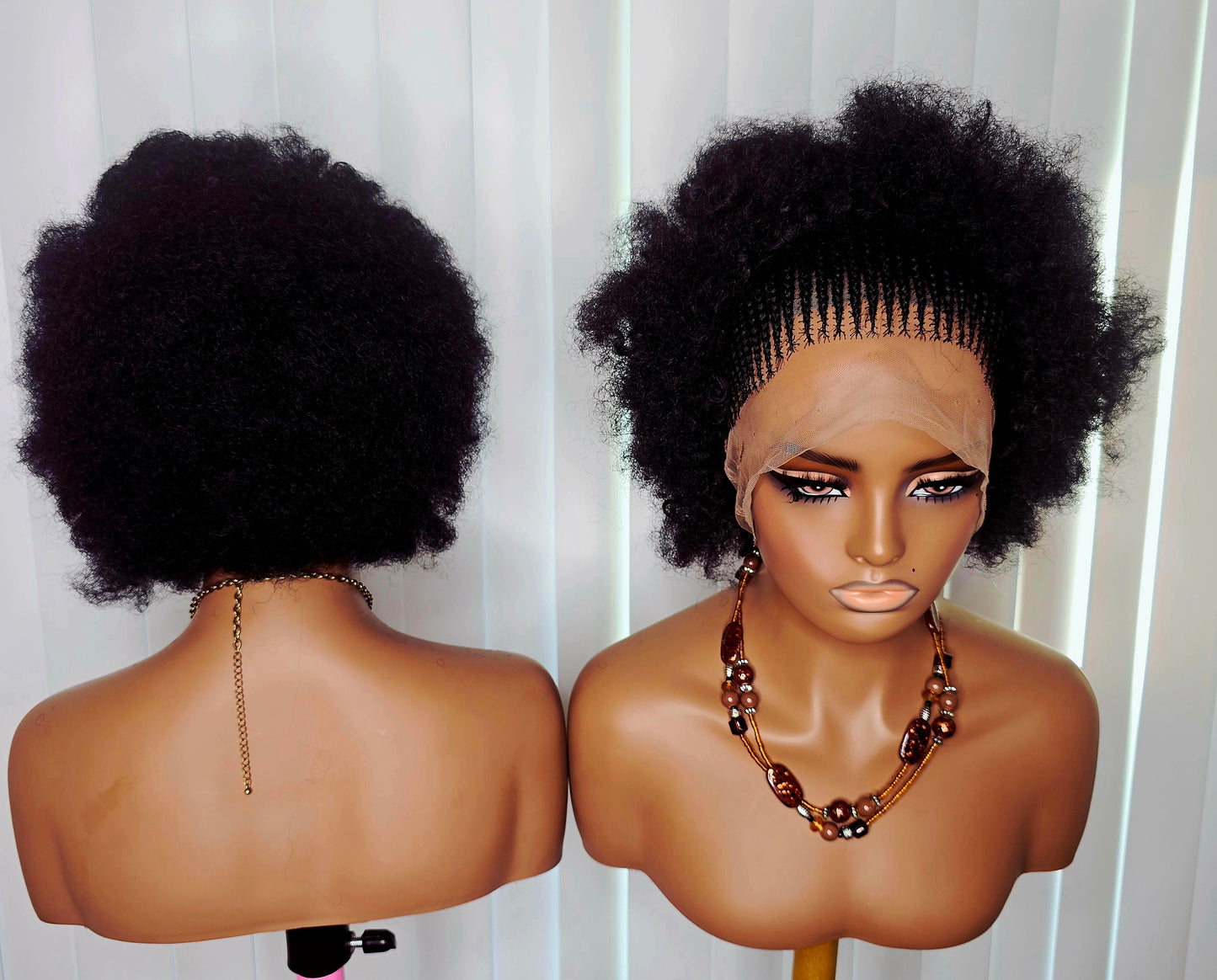 Two Steps Ghana Weaving Synthetic Braided Wig for Unisex Easy Styling Natural Look Comfortable Wear Synthetic Material Ghana Weaving Design