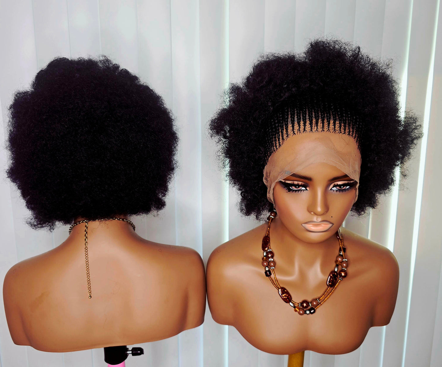 Two Steps Ghana Weaving Synthetic Braided Wig for Unisex Easy Styling Natural Look Comfortable Wear Synthetic Material Ghana Weaving Design