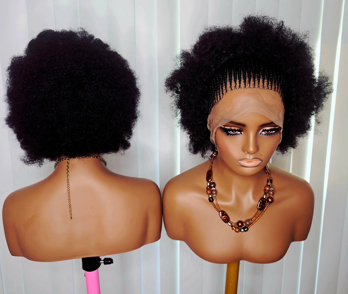 Two Steps Ghana Weaving Synthetic Braided Wig for Unisex Easy Styling Natural Look Comfortable Wear Synthetic Material Ghana Weaving Design