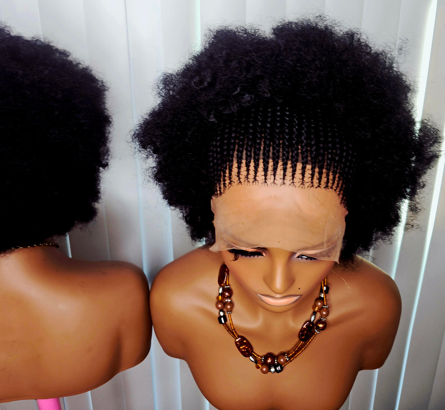 Two Steps Ghana Weaving Synthetic Braided Wig for Unisex Easy Styling Natural Look Comfortable Wear Synthetic Material Ghana Weaving Design