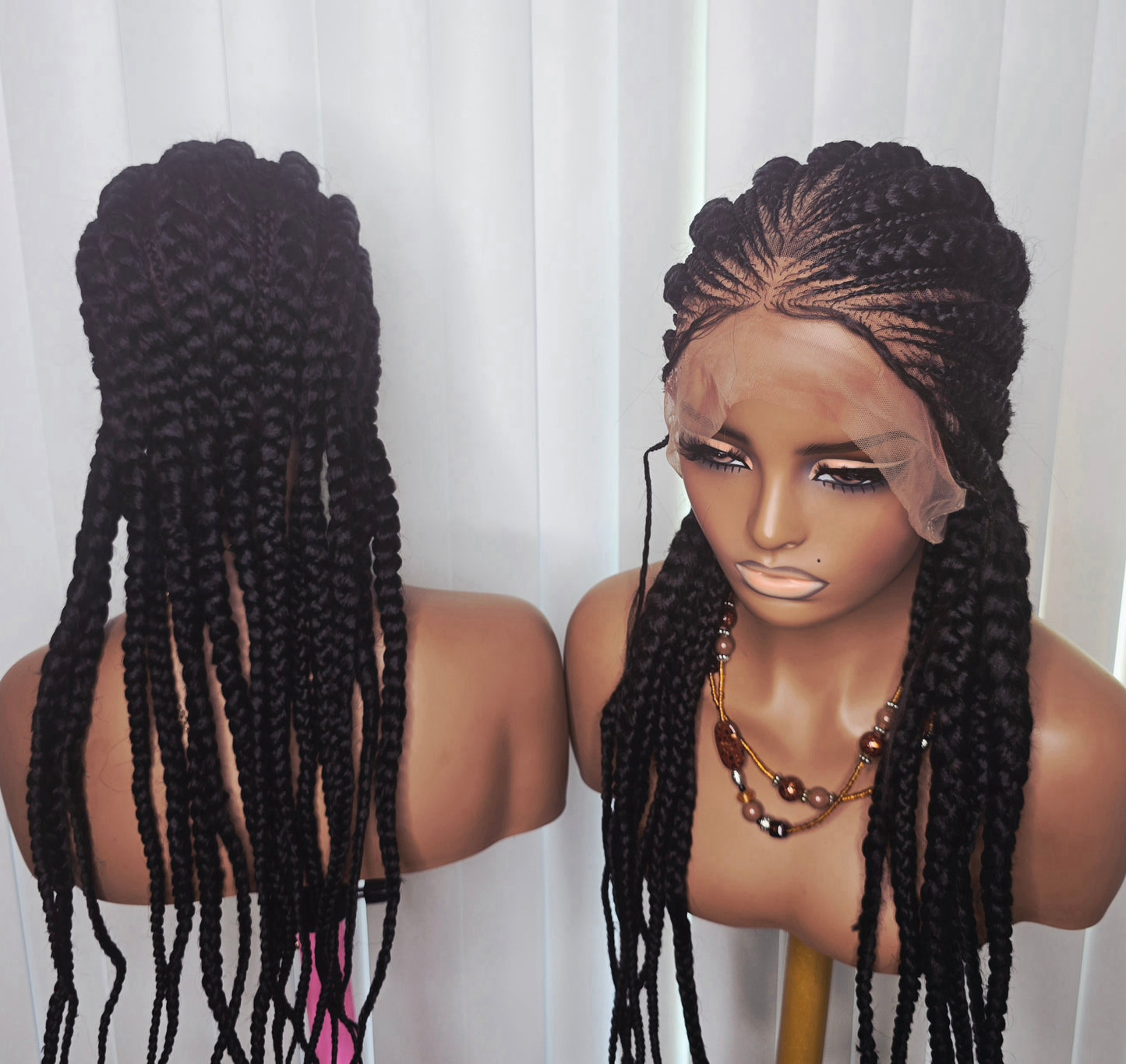 Black All Back Synthetic Braided Wig for Easy Styling Unisex Braided Design