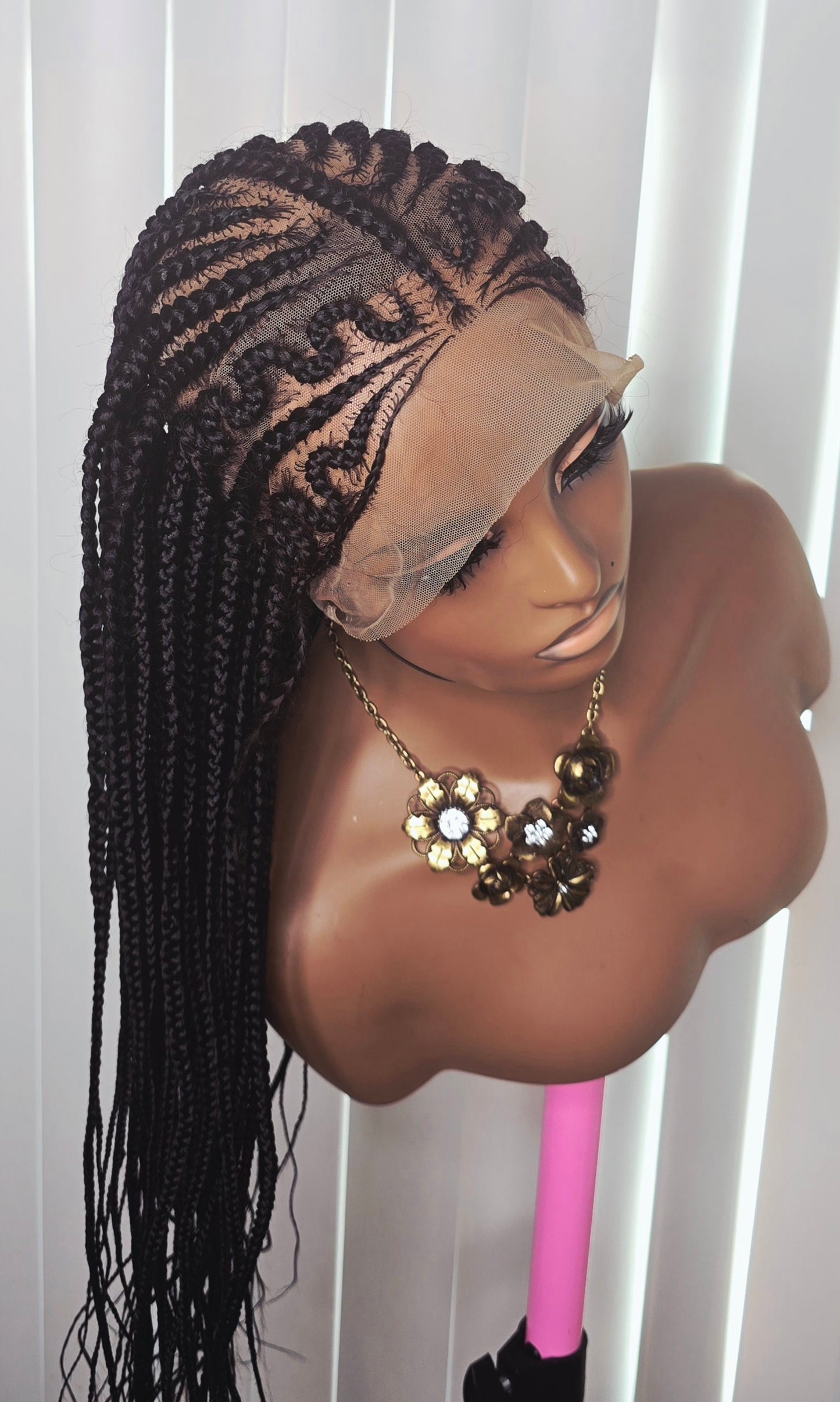 Black Alisha Keys Synthetic Braided Wig for Easy Styling with 360 full lace  and Natural Look Unisex Lightweight and Versatile
