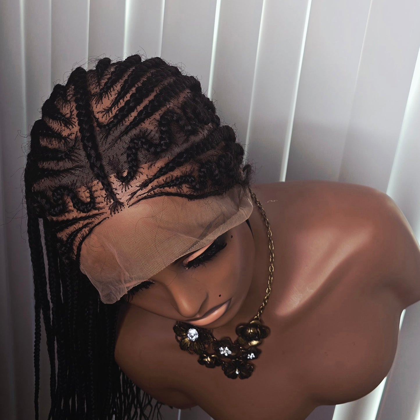 Black Alisha Keys Synthetic Braided Wig for Easy Styling with 360 full lace  and Natural Look Unisex Lightweight and Versatile
