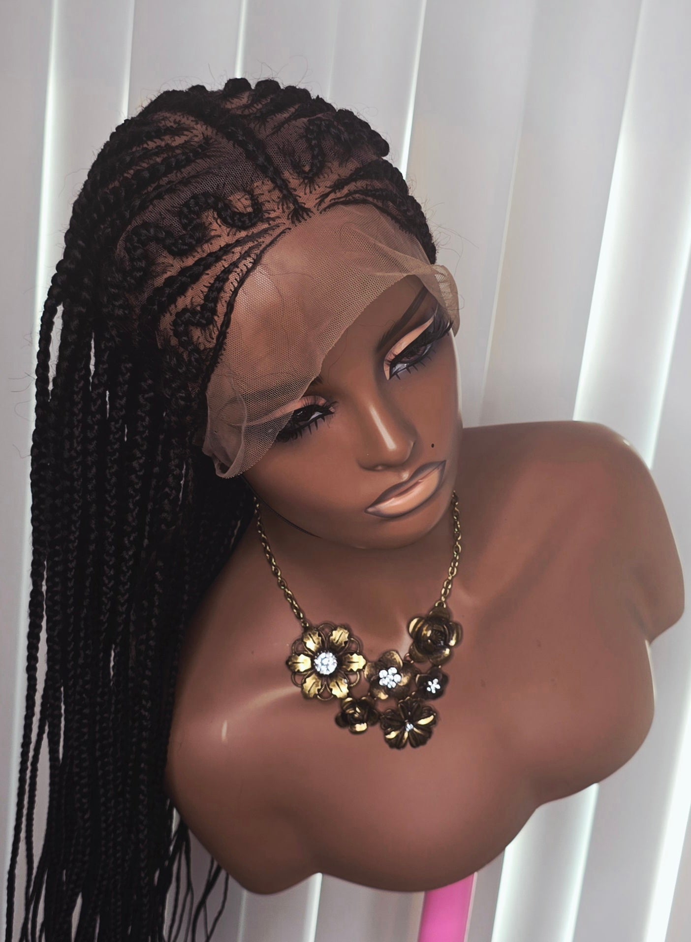 Black Alisha Keys Synthetic Braided Wig for Easy Styling with 360 full lace  and Natural Look Unisex Lightweight and Versatile