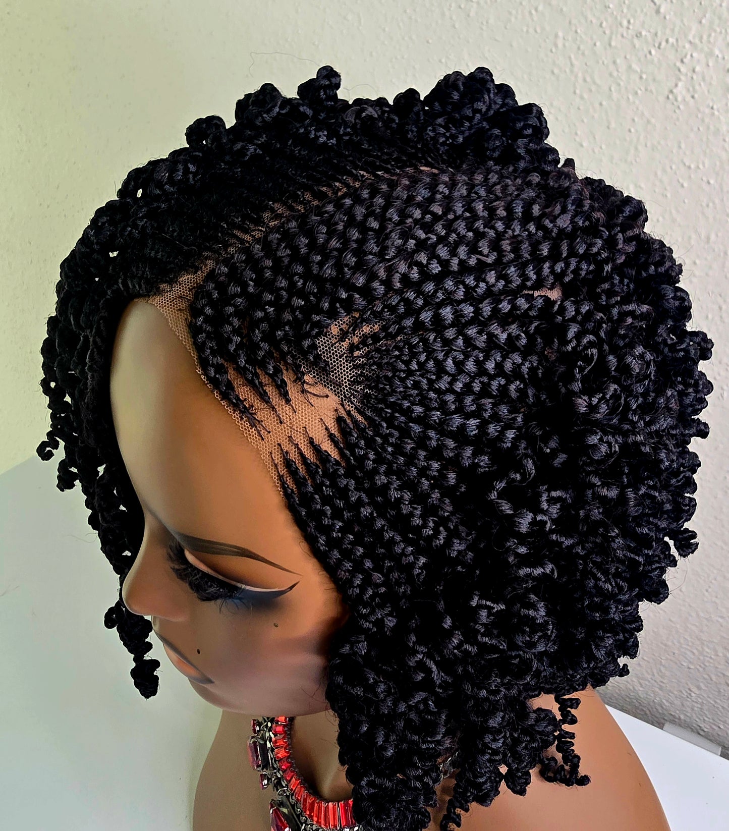 Black Side Part Synthetic Wig with 360 Full Lace for Elegant Ladies Pre-Styled for Effortless Beauty