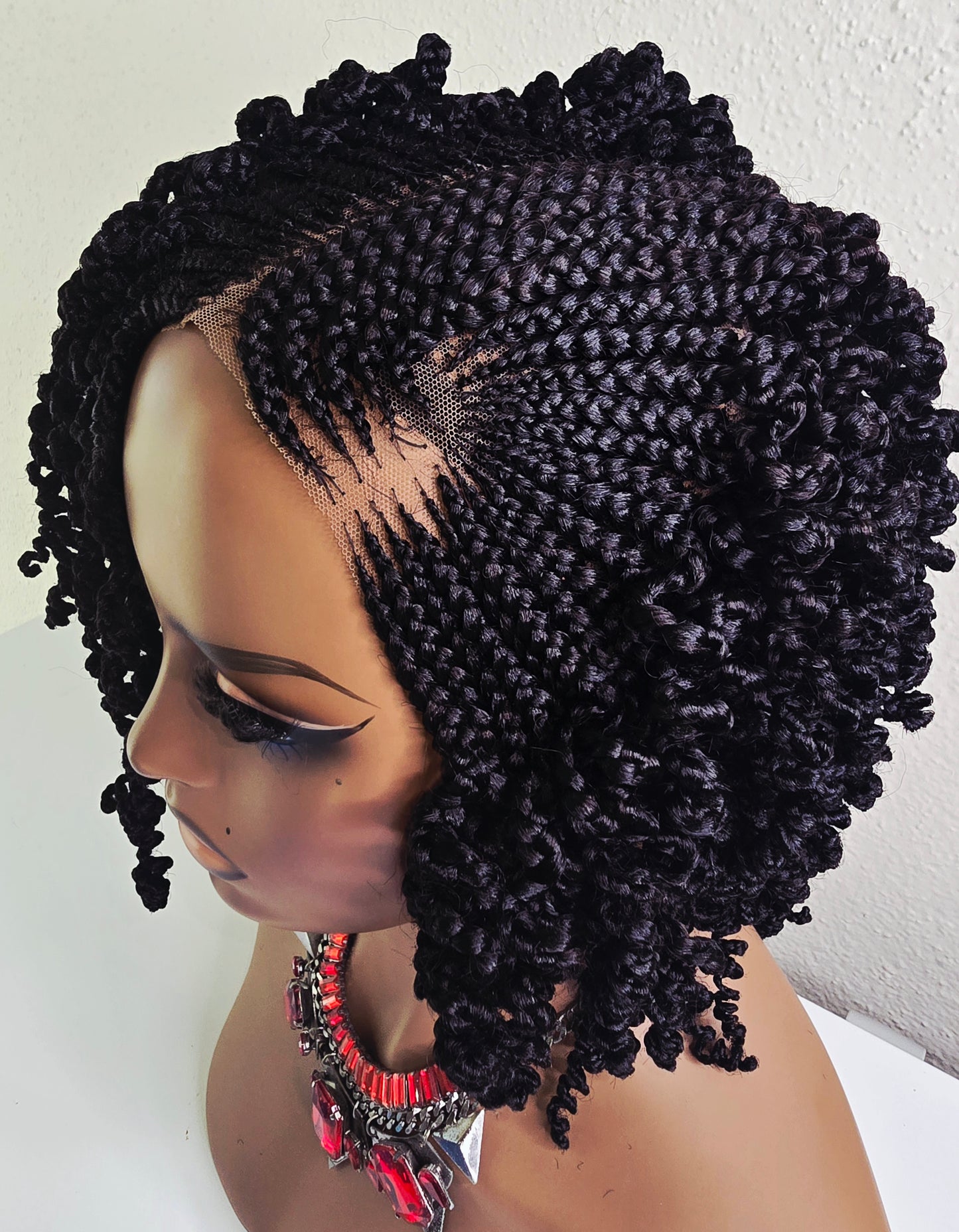 Black Side Part Synthetic Wig with 360 Full Lace for Elegant Ladies Pre-Styled for Effortless Beauty