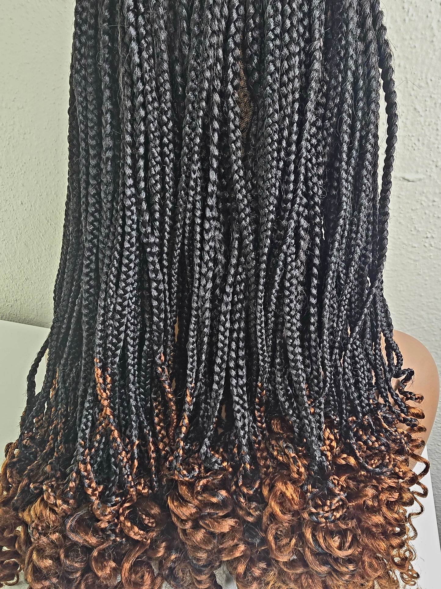 Black with Brown Tint Synthetic Braided Wig for Stylish Looks