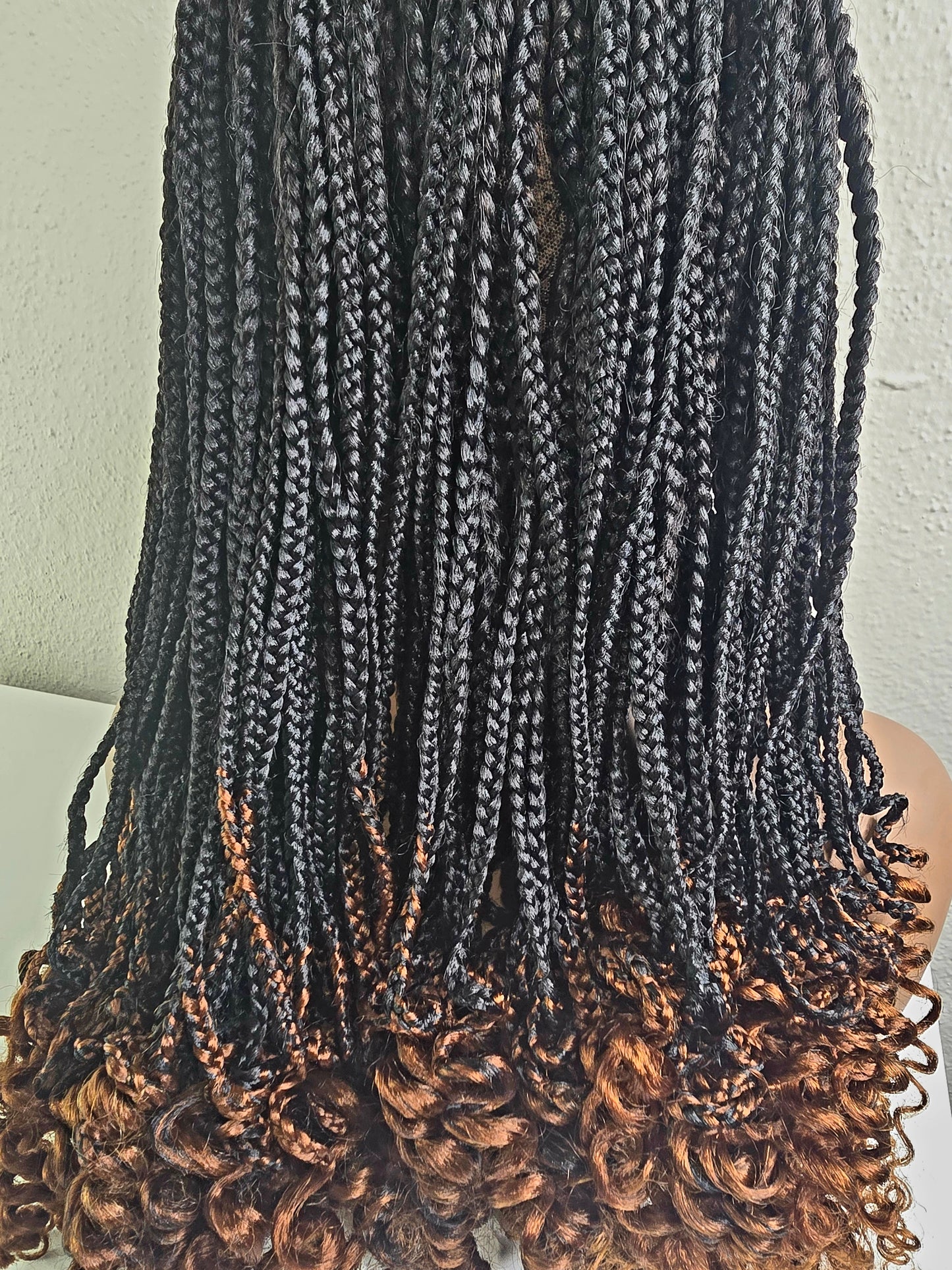 Black with Brown Tint Synthetic Braided Wig for Stylish Looks