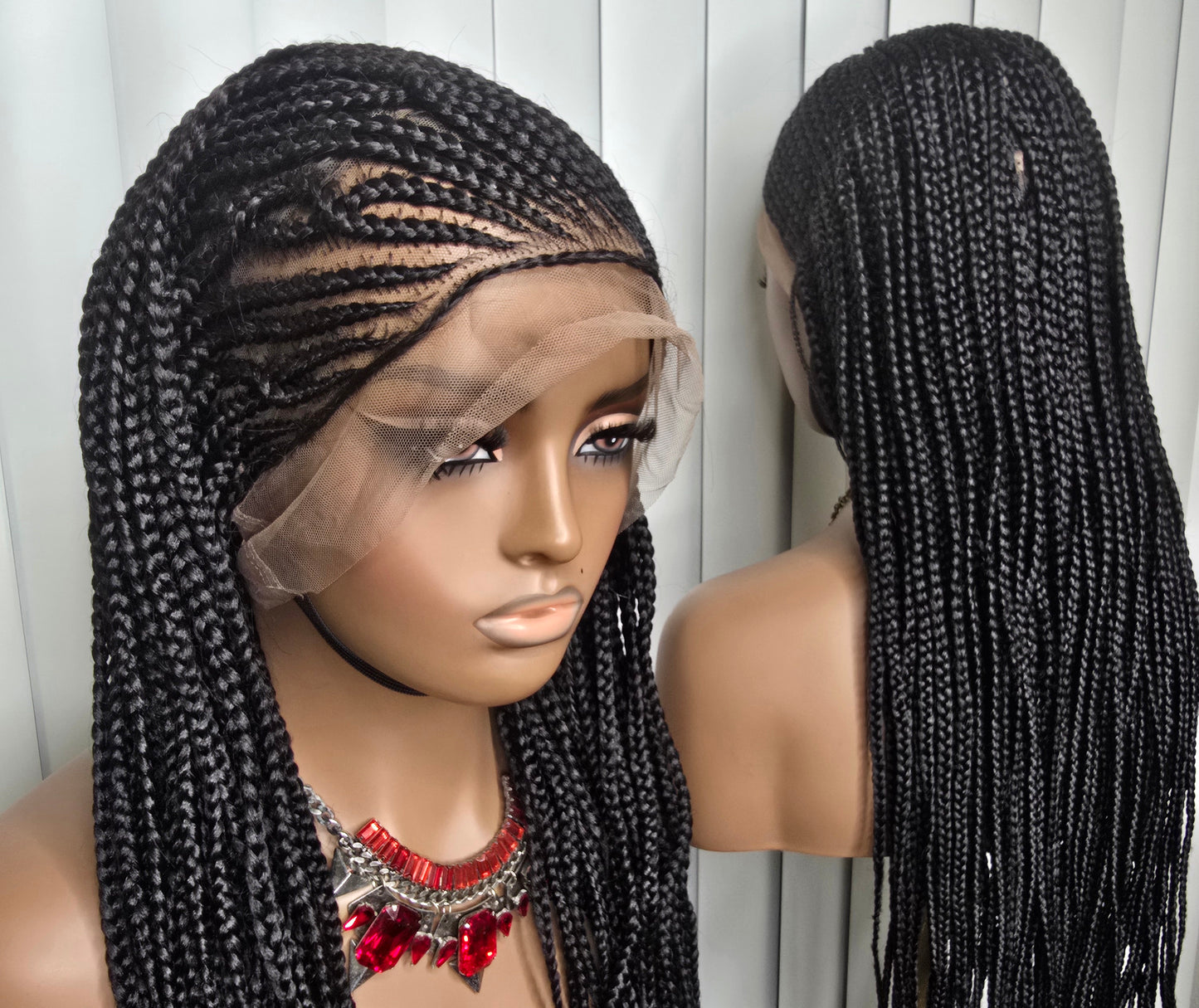 Adomac 045 Braided Wig One Sided Part for Classic Ladies - Stylish and Classic Design