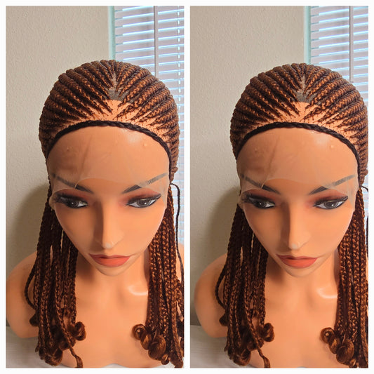 360 full lace Brown Braided Wig 012 - Luxury Braided Wig Style with Easy Styling & Comfortable Design for a Distinctive Look