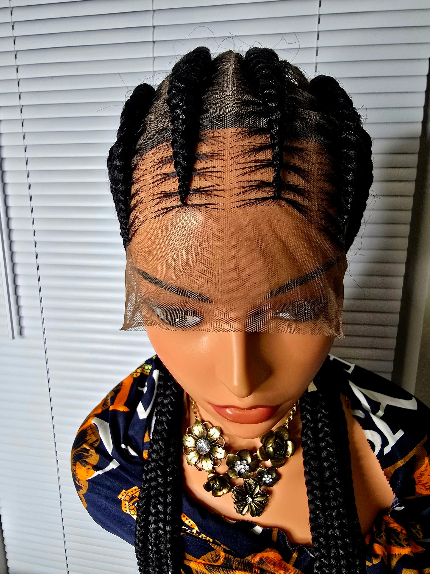 Black 36inches 360 full lace Braided Wig 022 - Braided Wig Style with Easy Styling & Comfortable Design for a Distinctive Look