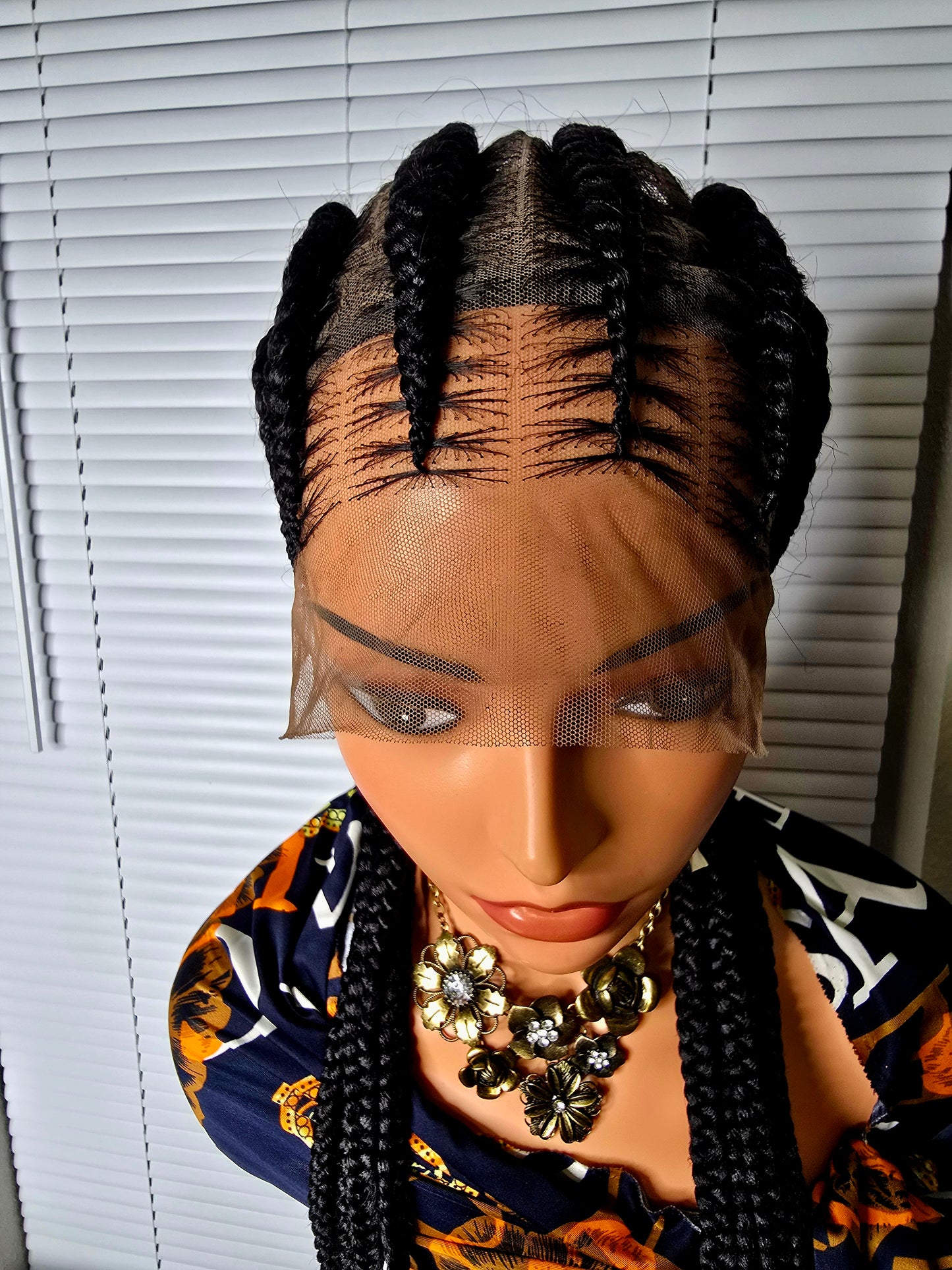 Black 36inches 360 full lace Braided Wig 022 - Braided Wig Style with Easy Styling & Comfortable Design for a Distinctive Look