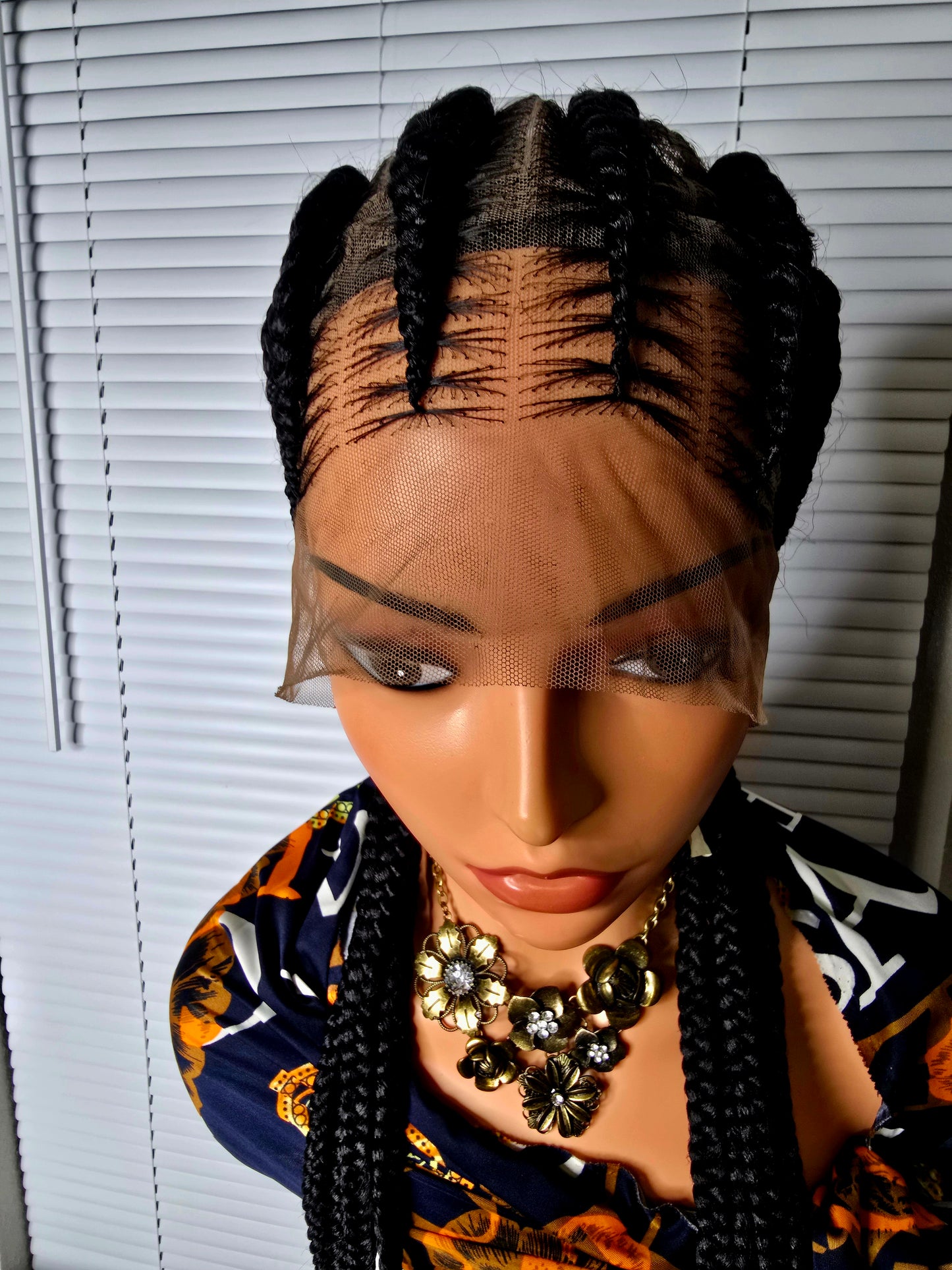 Black 36inches 360 full lace Braided Wig 022 - Braided Wig Style with Easy Styling & Comfortable Design for a Distinctive Look