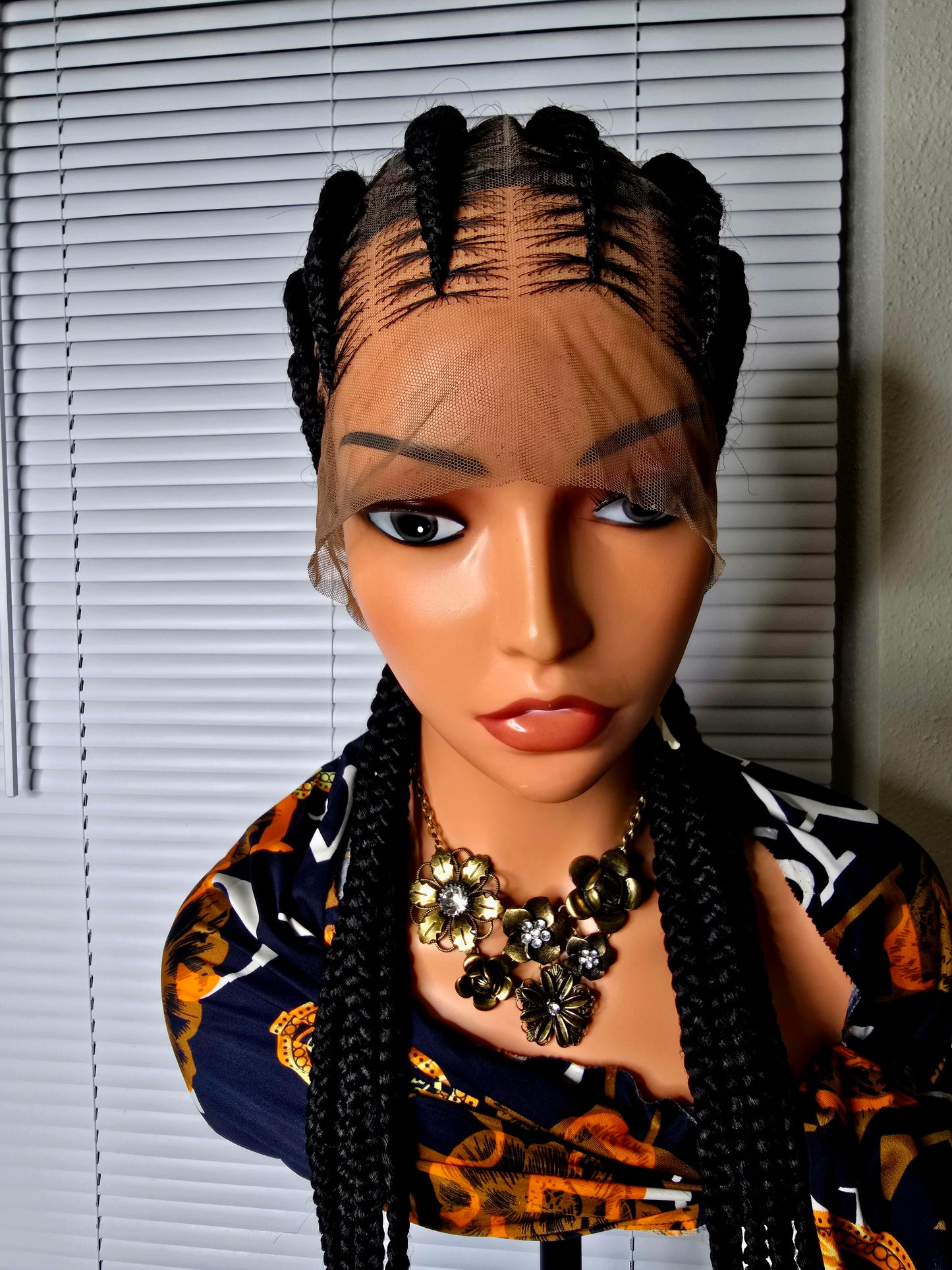 Black 36inches 360 full lace Braided Wig 022 - Braided Wig Style with Easy Styling & Comfortable Design for a Distinctive Look