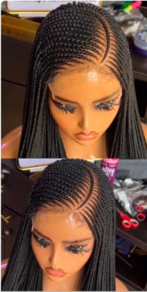 Adomac 051 Black One Curved Synthetic Braided Wig Easy Styling for Versatile Looks Unisex Flattering Shape for Everyday Wear
