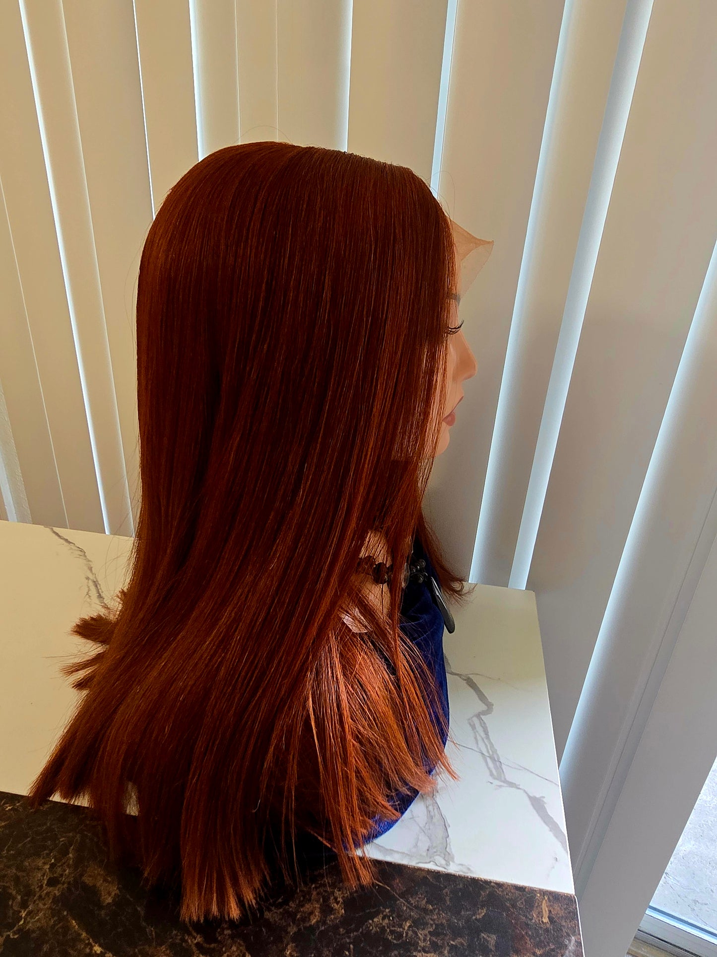 18" 5by5 SDD Vietmanese Bone Straight Human Hair Brown Colour  Glueless wig  - Affordable Luxury for Ladies
